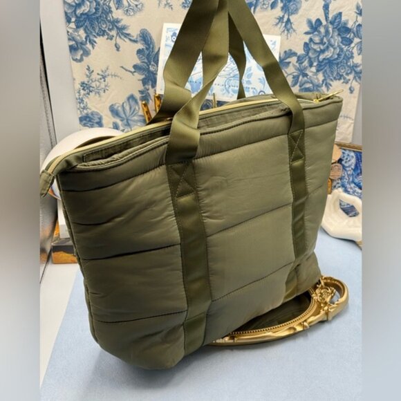 🆕 BARBOUR INTL 🧿 NWT Monaco Quilted Tote Bag, Envy Olive * SAMPLE * - Picture 6 of 16